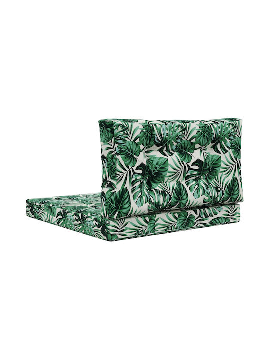 vidaXL Garden Chair Cushions with Backrest Green 2 Pieces 80x80cm