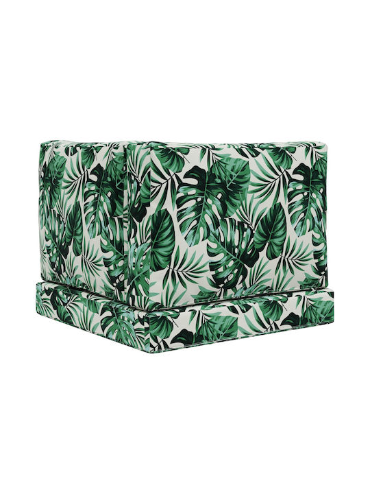 vidaXL Garden Chair Cushion with Backrest Green 3 Pieces 60x60cm