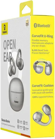 Baseus Bowie MC1 Pro Open Ear Bluetooth Handsfree Headphones with Sweat Resistance and Charging Case Silver