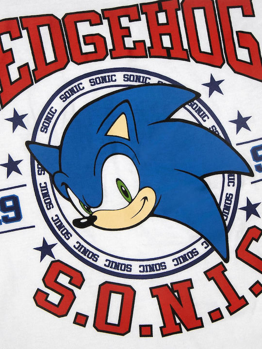Детска Къс Ръкав Блуза Бяла Sonic 1991