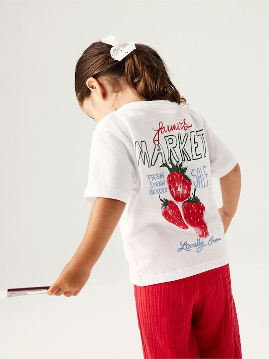 Παιδική Μπλούζα Κοντομάνικη Άσπρη Strawberry