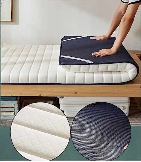 White Single Folding Floor Mattress With Soft Filling (90x190cm)