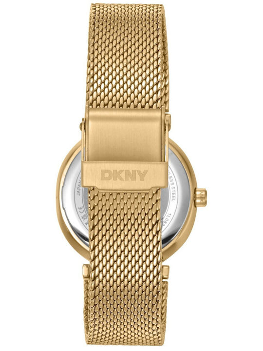 DKNY Womens Watch Battery with Gold Metal Bracelet