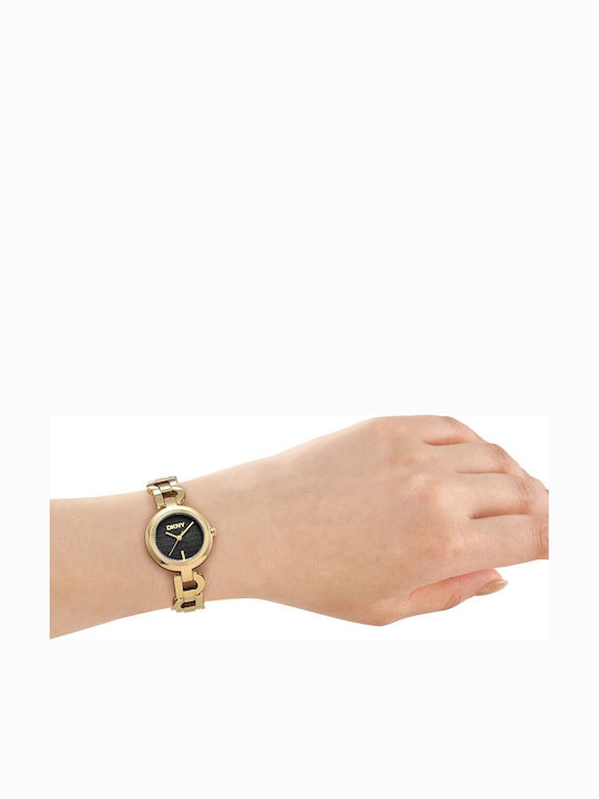 DKNY Womens Watch Battery with Gold Metal Bracelet
