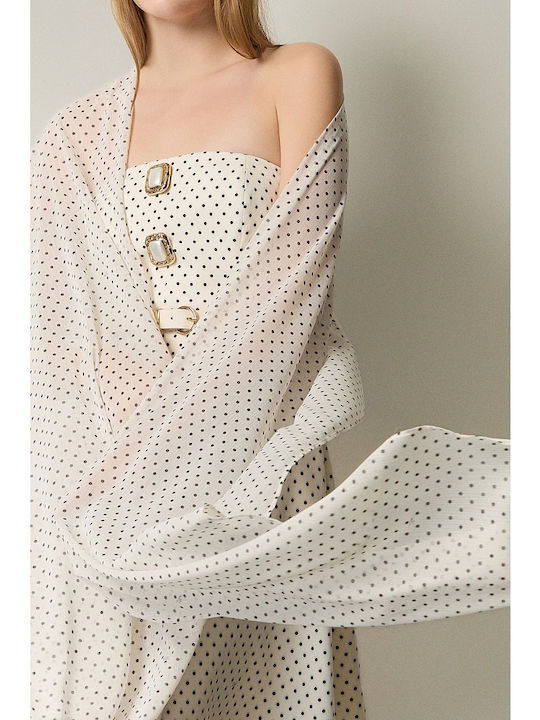 Sommer Mini Abendkleid Trägerlos Vanille