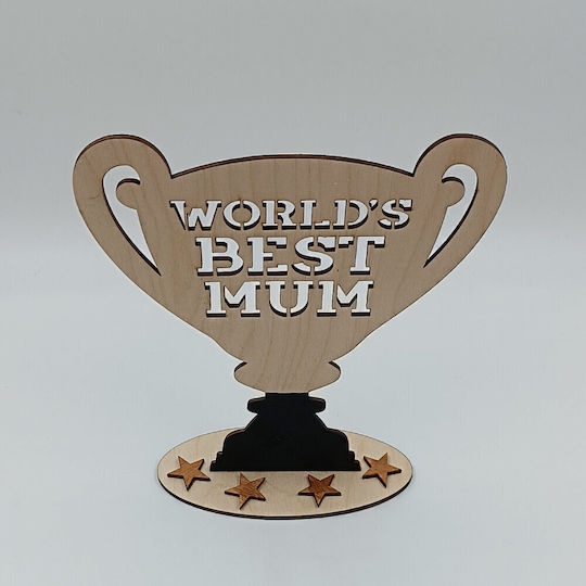 Ξύλινο Διακοσμητικό Δώρο Τρόπαιο “world’s Best Mum” Toxylo