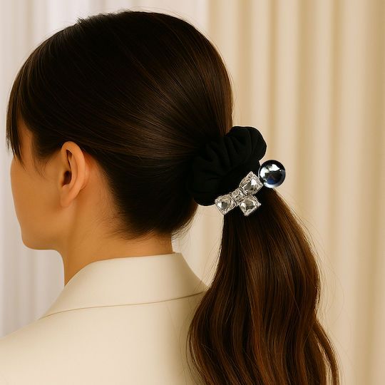 Sweet Hair В Кристален Сатен Елегантна Перлена Сребриста