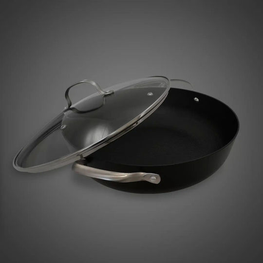 Cast Iron Pan from Cast Iron with Lid with Non-Stick Interior Coating 30cm