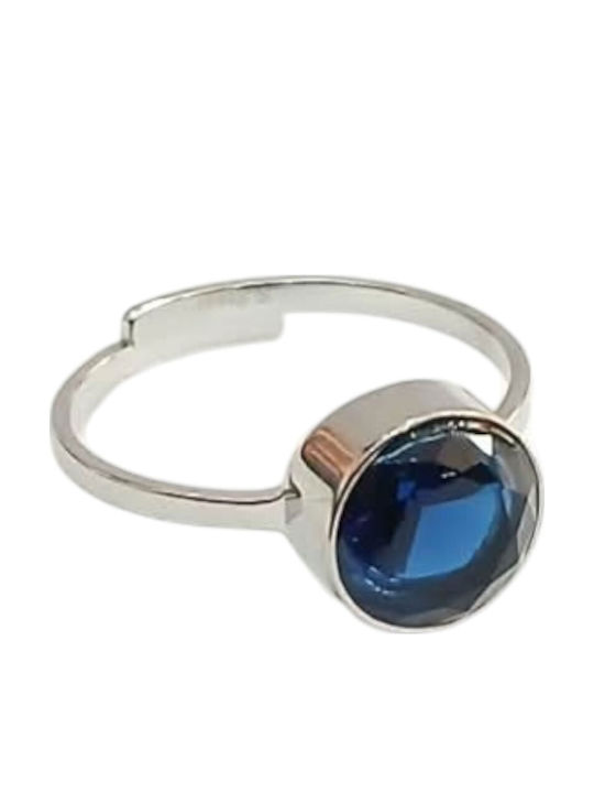 Kalliopi Silver Γυναικείο Δαχτυλίδι με Πέτρες από Ατσάλι