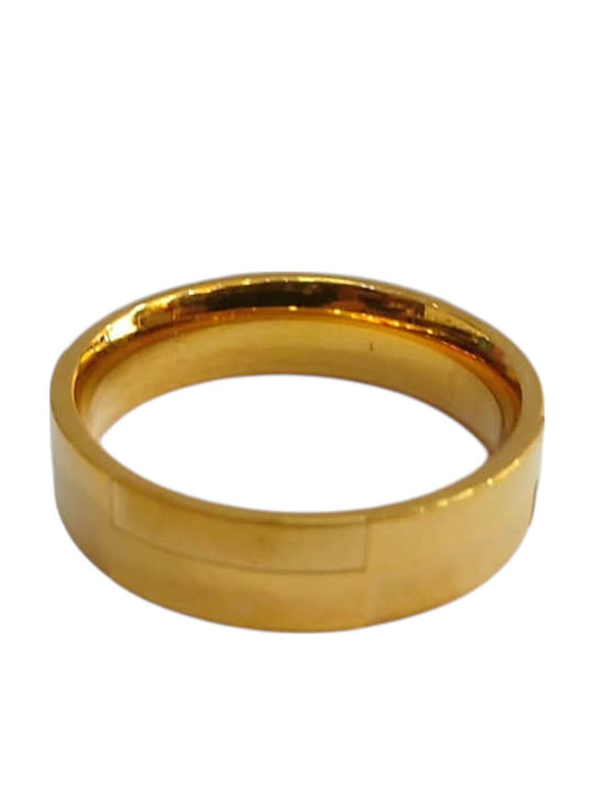 Kalliopi Silver Men's Gold Plated Steel Ring