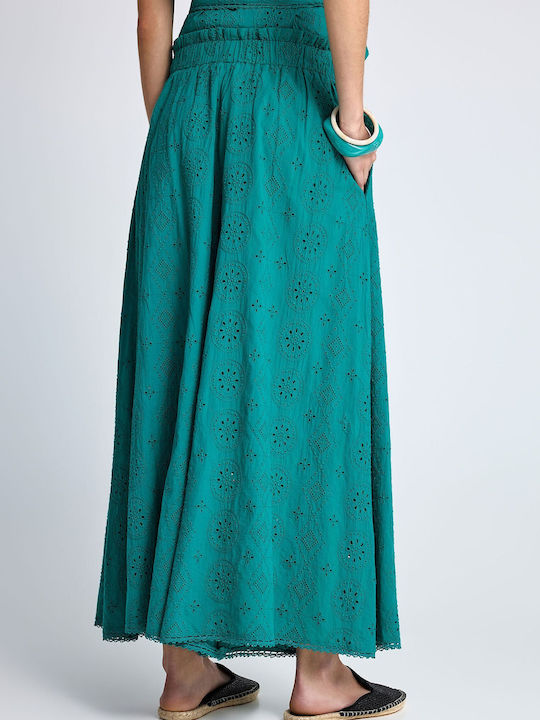 Women's High Rise Cotton Pantaloons in Relaxed Fit Green