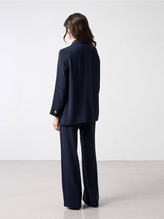Damen Hochgebirge Krepp Pantaloons mit Gummiband Blau