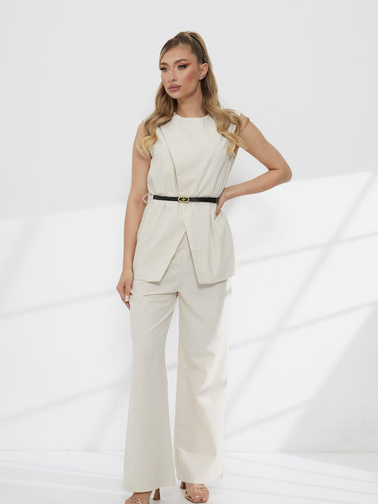 Women's Beige Set with Trousers
