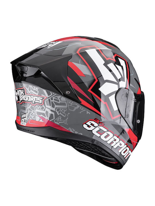 Scorpion Exo 530 Full Face with Sun Visor ECE 22.06 Air Rok Grey Black Red Scorpion Exo 530 Full Face with Sun Visor ECE 22.06 Air Rok Grey Black Red