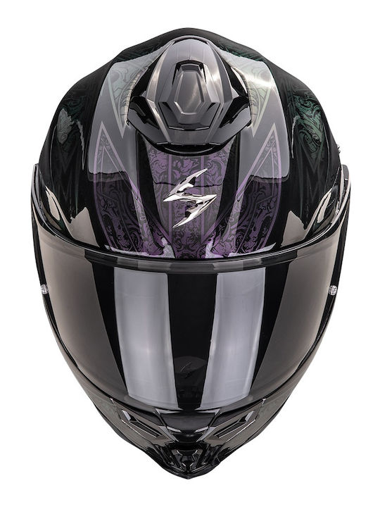 Scorpion Exo 1500 Air Fantasy Черно/Хамелеон Каска за Мотор Full Face ECE 22.06 1450гр с Pinlock и Sunvisor
