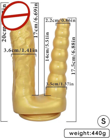 Kinksters Двойно Дилдо Златисто