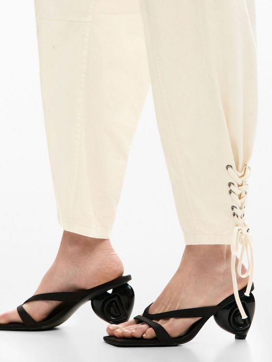 Women's Fabric Trousers Beige