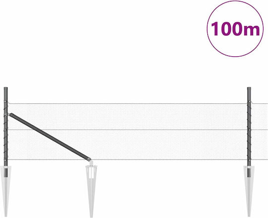 vidaXL Drahtzaun Set Grau 0,5x100m