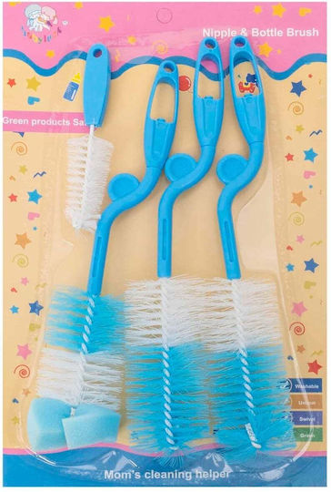 Set 4 Perii Curățare Biberoane Tetine Albastre Z-tools Zts 9100