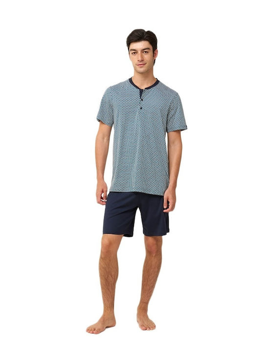 Vamp Sommer Herrenpyjama Blau