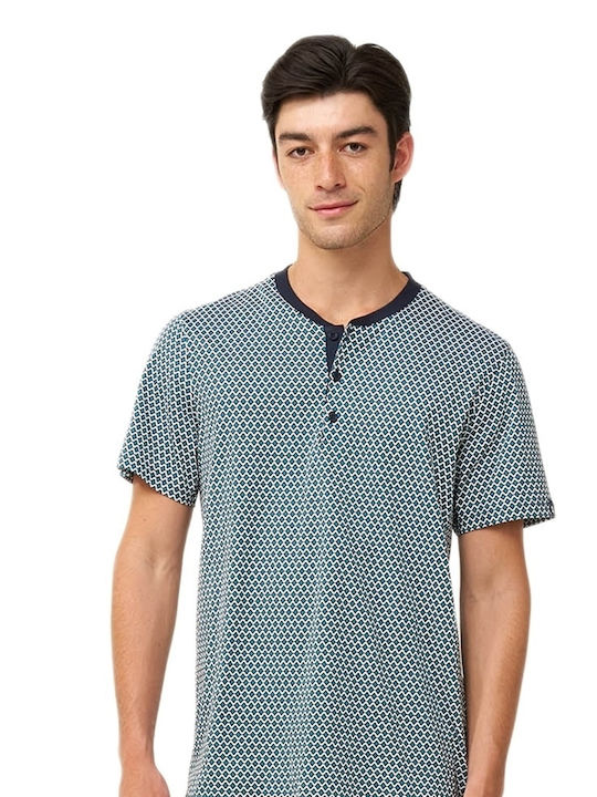 Vamp Sommer Herrenpyjama Blau