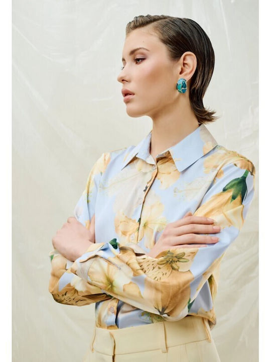Long Sleeve Women's Satin Shirt