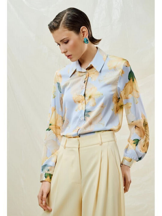Long Sleeve Women's Satin Shirt
