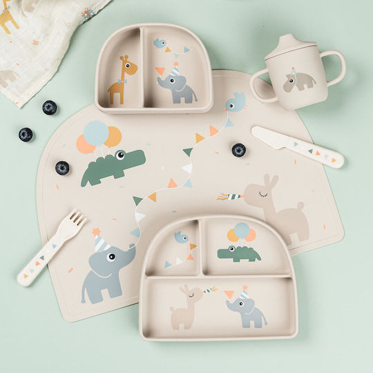 Done by Deer Children's Silicone Food Plate Beige