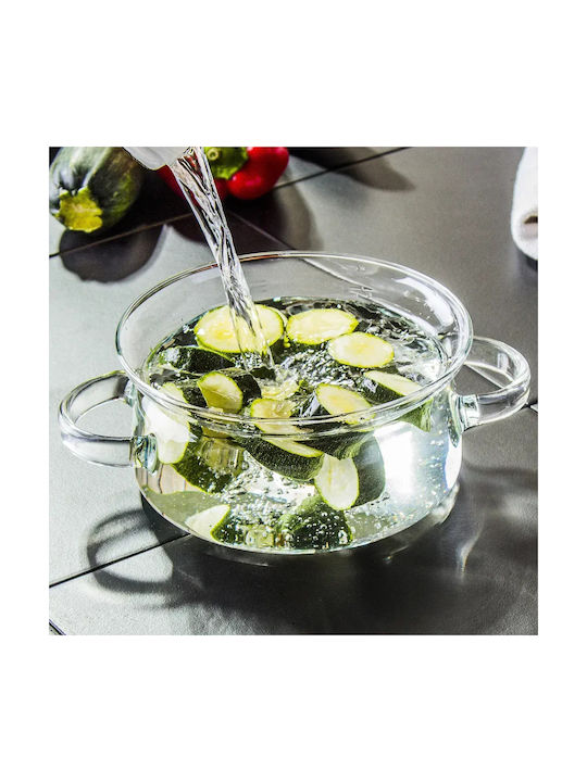 Simax Vas Rotund Rezistent La Căldură Din Sticlă Cu Capac 1000ml