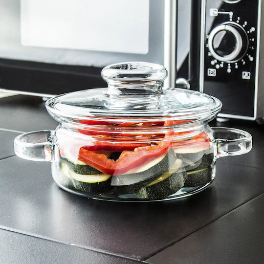 Simax Rundes Hitzebeständiges Kochgeschirr Glas mit Deckel 1000ml