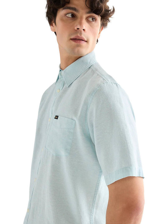Shirt Short Sleeve Linen Shirt Pink