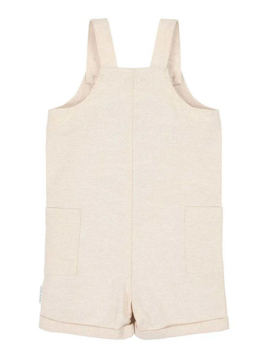 Kids Fabric Dungarees Sand