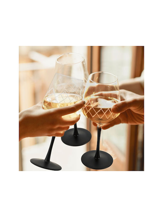 Miamio Set Pahare Pentru Vin Alb și Vin Roșu Din Sticlă Pahare Cu Picior 380ml 4 Bucăți
