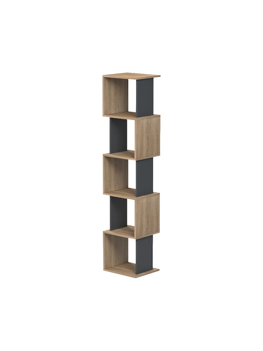 Βιβλιοθήκη Cubik Sonoma- Ανθρακί 35x30x161εκ.