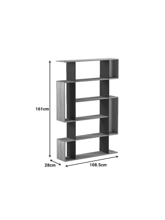 Bibliotecă Mito Sonoma-Antracit 108.5x25x161cm