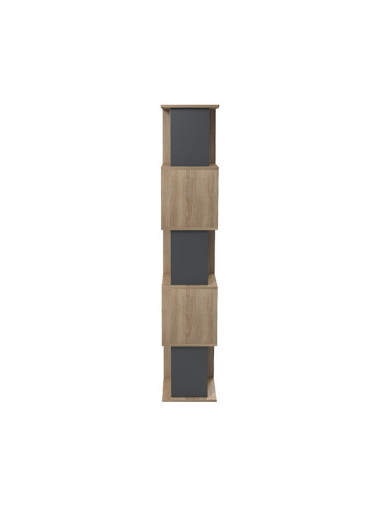 Βιβλιοθήκη Cubik Sonoma- Ανθρακί 35x30x161εκ.