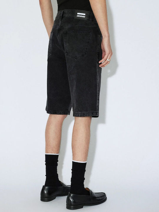 Pantaloni Scurți Bărbați Denim Uzat Negru