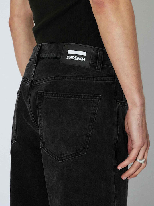 Pantaloni Scurți Bărbați Denim Uzat Negru
