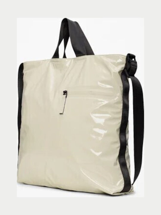 Rains Stoff Damen Handtasche Tote Handgelenk Beige