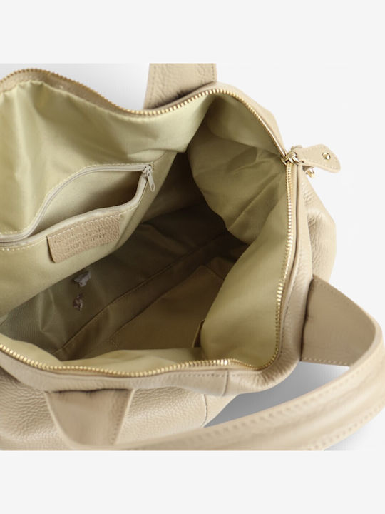 Δερμάτινη Γυναικεία Τσάντα Tote Χειρός Taupe