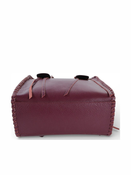 Leather Women's Tote Handbag Burgundy