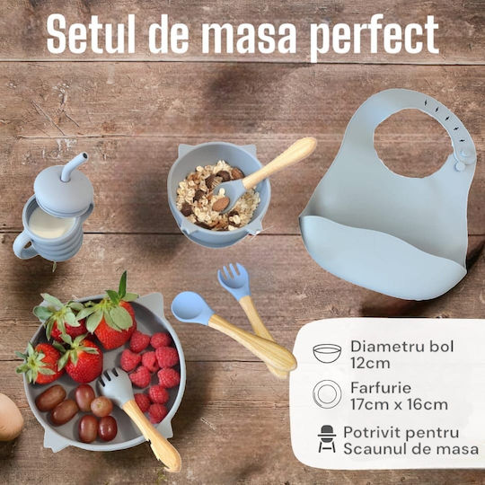 Malvys Set De Masă Din Silicon Albastru 5 Piese