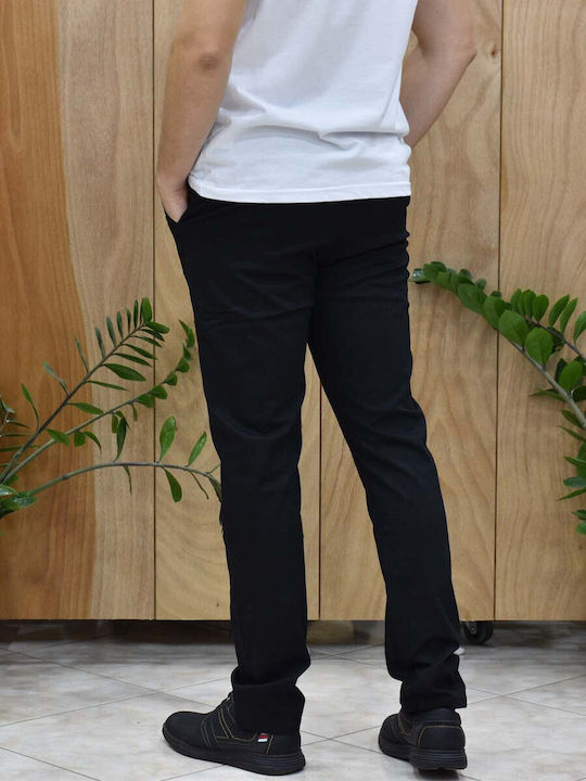 Παντελόνι Chino Ελαστικό σε Slim Εφαρμογή Μαύρο