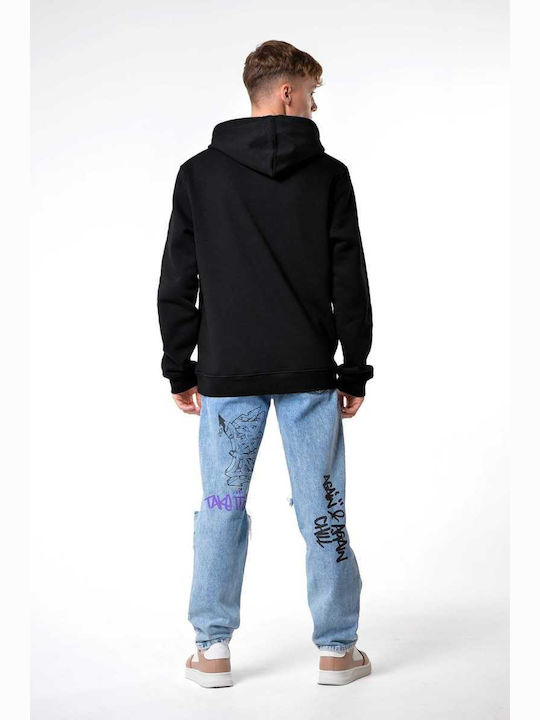 Sweatshirt With Hood Black H0061M