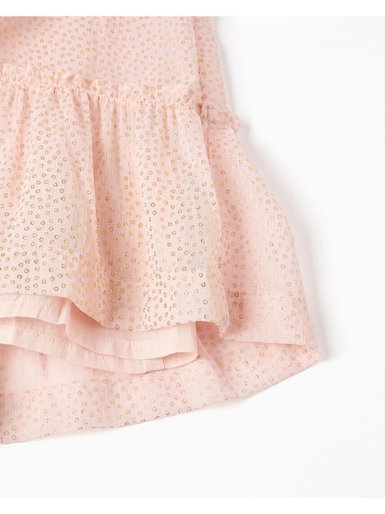 Girls Dress Sleeveless Tulle Pink