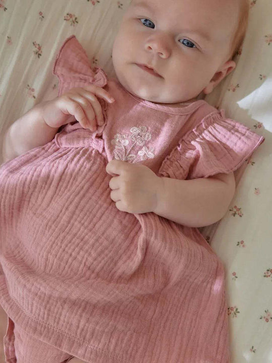 Girls Dress Floral Pink Blush