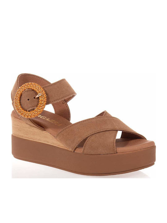 Sommer Damenplattformen Tabac Braun