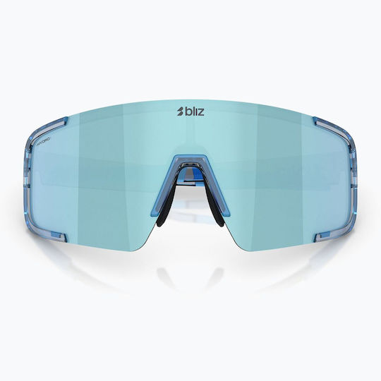 Bliz Cycling Glasses Ice With Blue Frame And Transparent Dark Polarized Photochromic Lenses