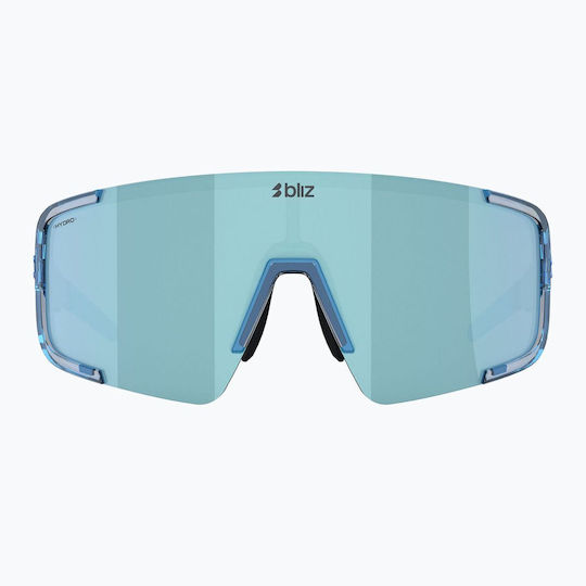 Bliz Cycling Glasses Ice With Blue Frame And Transparent Dark Polarized Photochromic Lenses