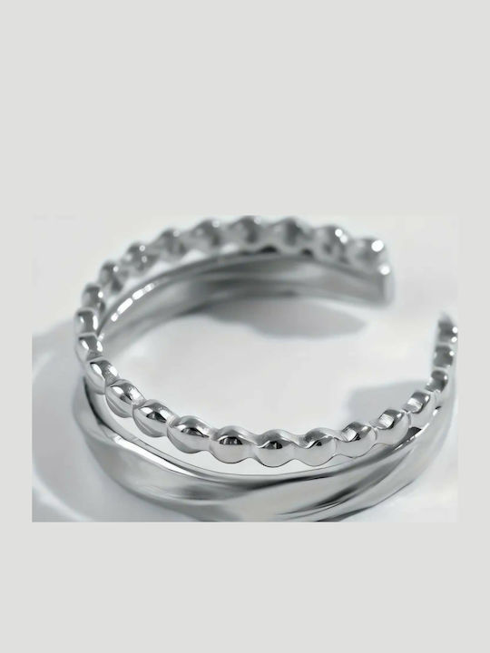 Sharks Bay Clothing Set with Necklace & Ring Made of Steel with Stones and Pearls